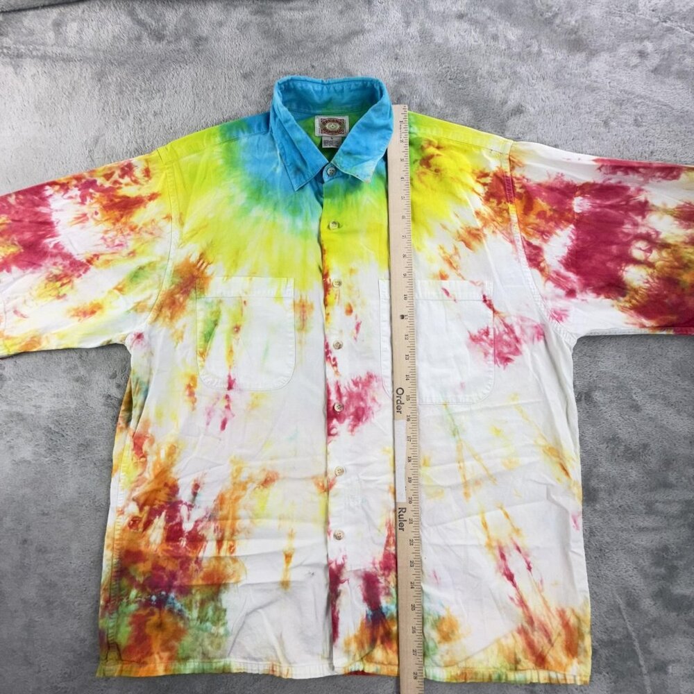 Vintage Banana Republic Shirt Mens Large Tie Dye Button Up Short Sleeve 80s - Picture 10 of 14